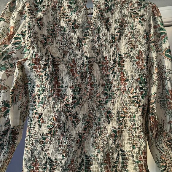NWT Veronica Beard Kali Top Stone Multi Smocked Blouse Size 2 - Picture 6 of 11